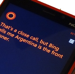 Microsofts Cortana voorspelt: ‘Argentinië wint van Nederland’