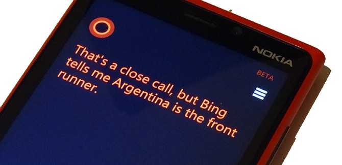 Microsofts Cortana voorspelt: ‘Argentinië wint van Nederland’