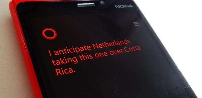 Microsofts Cortana voorspelt: ‘Nederland wint van Costa Rica’
