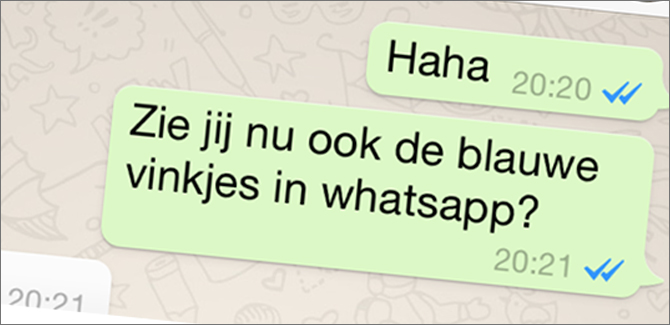 Blauwe vinkjes Whatsapp
