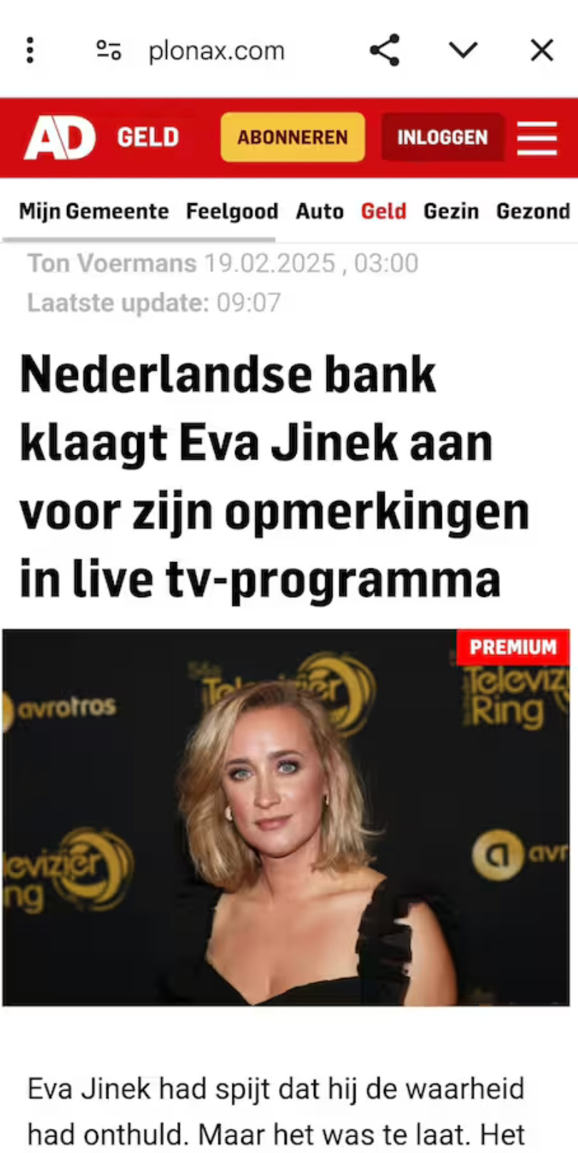 Screenshot van fake advertentie
