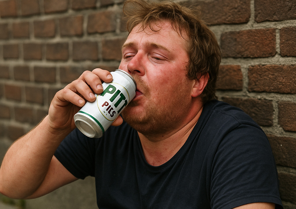 Man kijkt vies maar drinkt pitt pils
