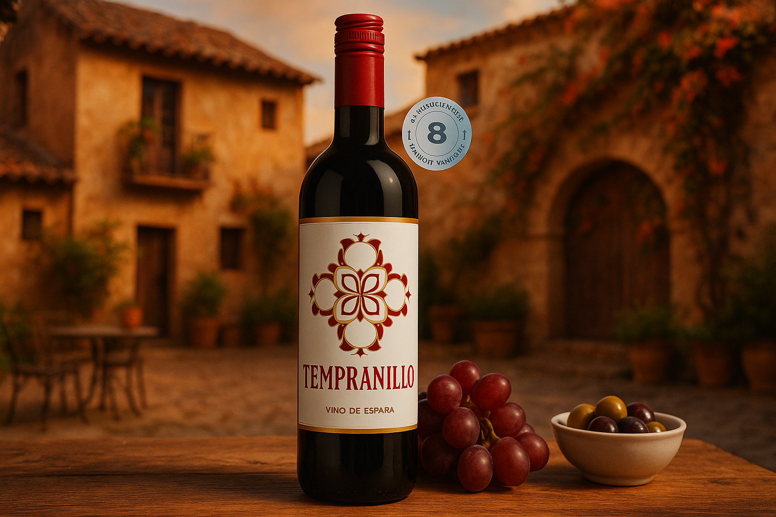 Tempranillo van de Aldi in een sfeervolle Spaanse setting