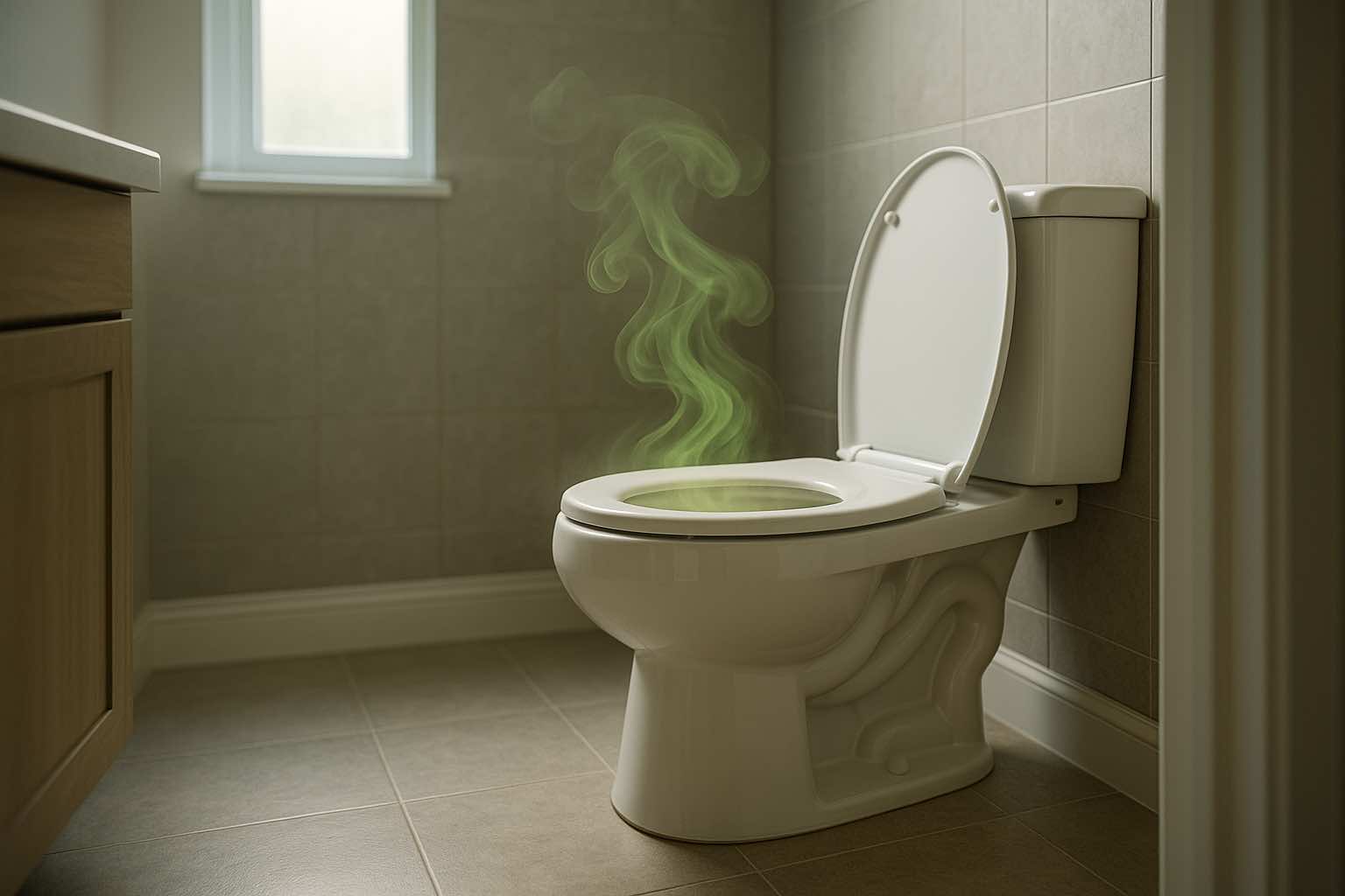 Een ruikende wc pot
