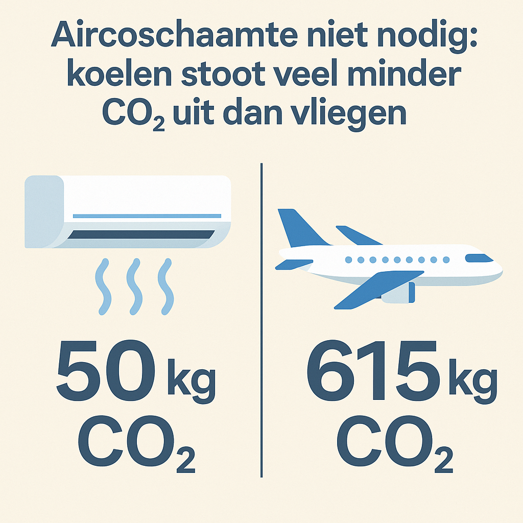Aircoschaamte niet nodig: koelen stoot veel minder CO₂ uit dan vliegen