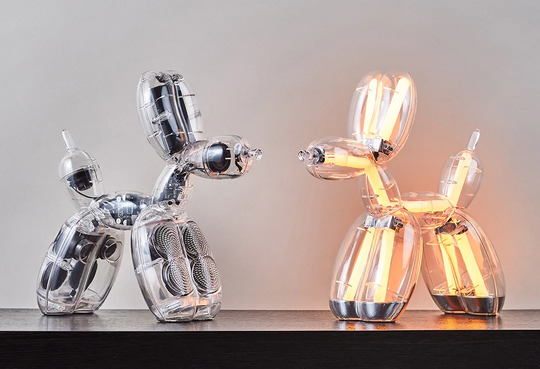 Gespot: bizarre ballonnenhond-lamp van Jeff Koons en Lexon
