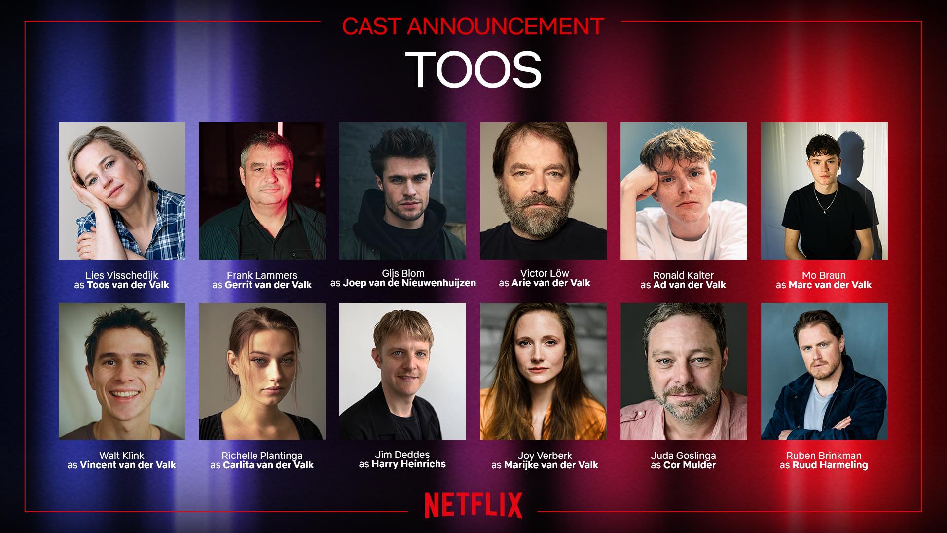 Pasfoto's van de cast van Toos