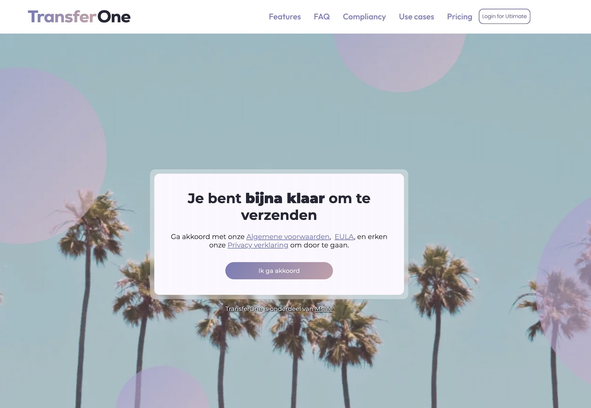 De website van TransferOne