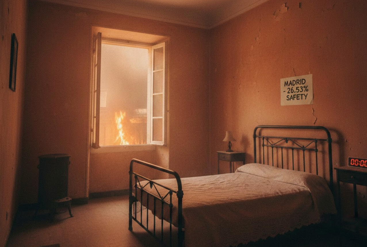 Een hele lelijke AirBNB in Madrid.