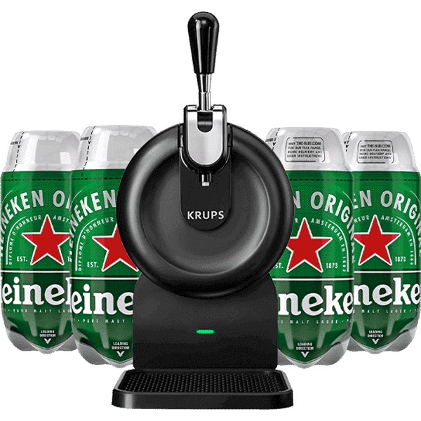 The Sub Compact met Heineken subvaten erachter.