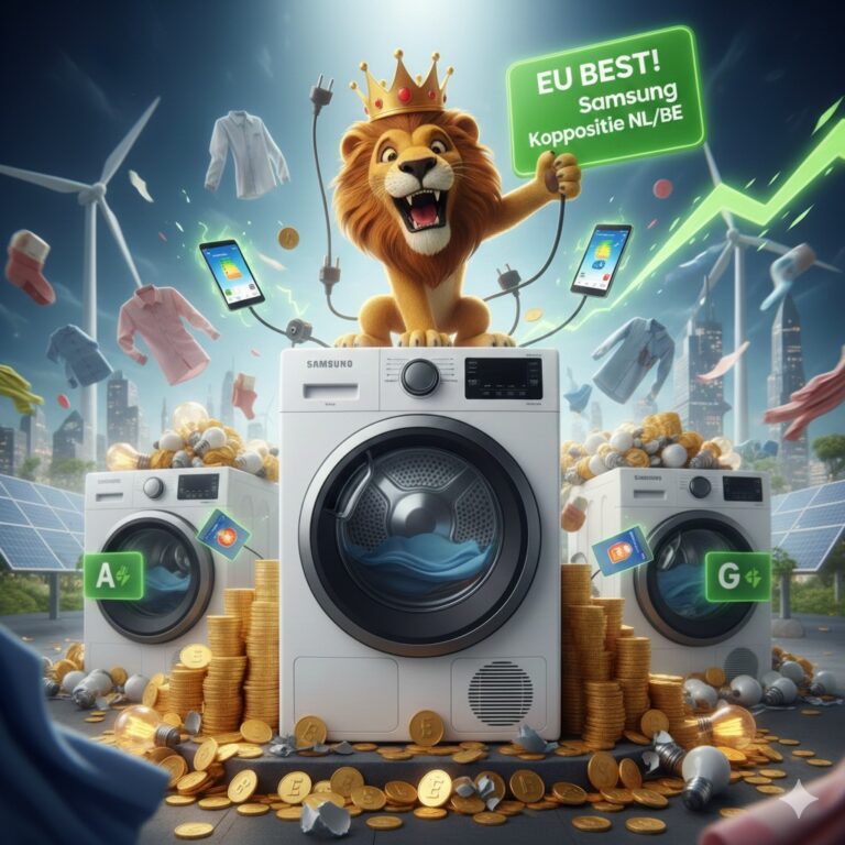 Een leeuw op een wasdroger.