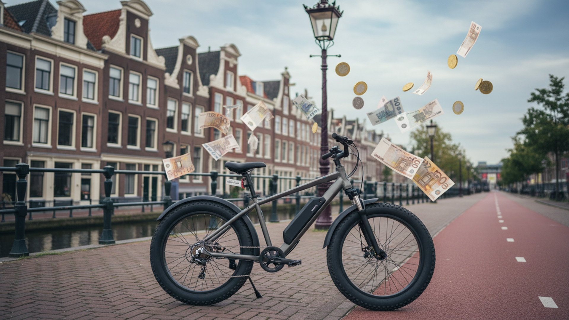 Fatbike in een Nederlandse omgeving.