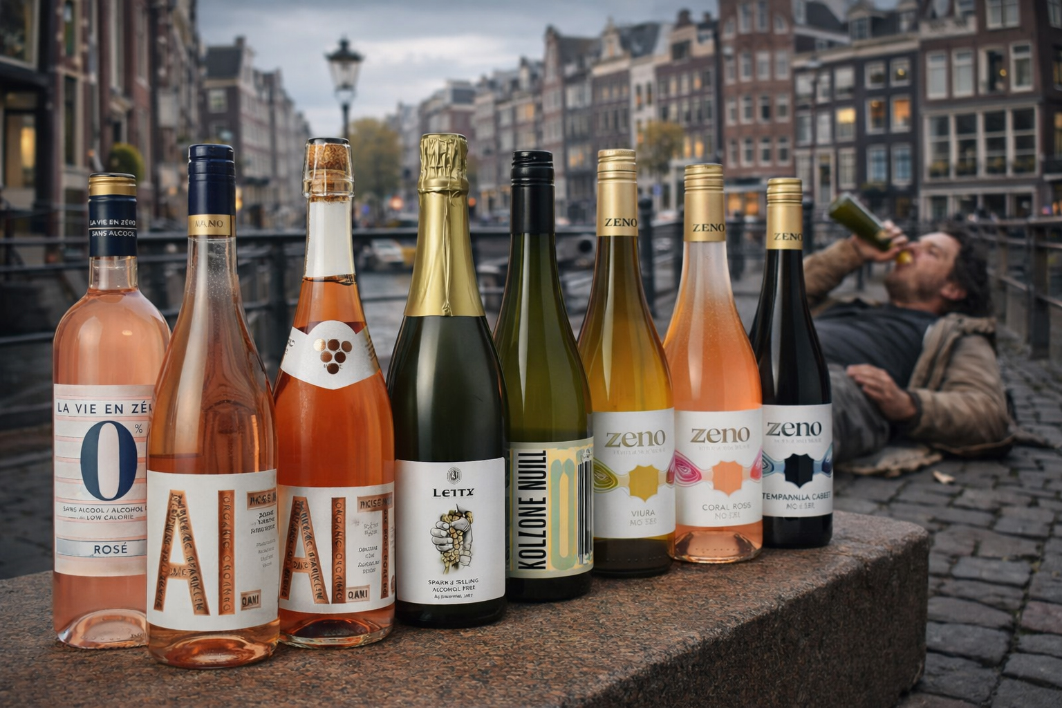 Alcoholvrije wijnen op een rij