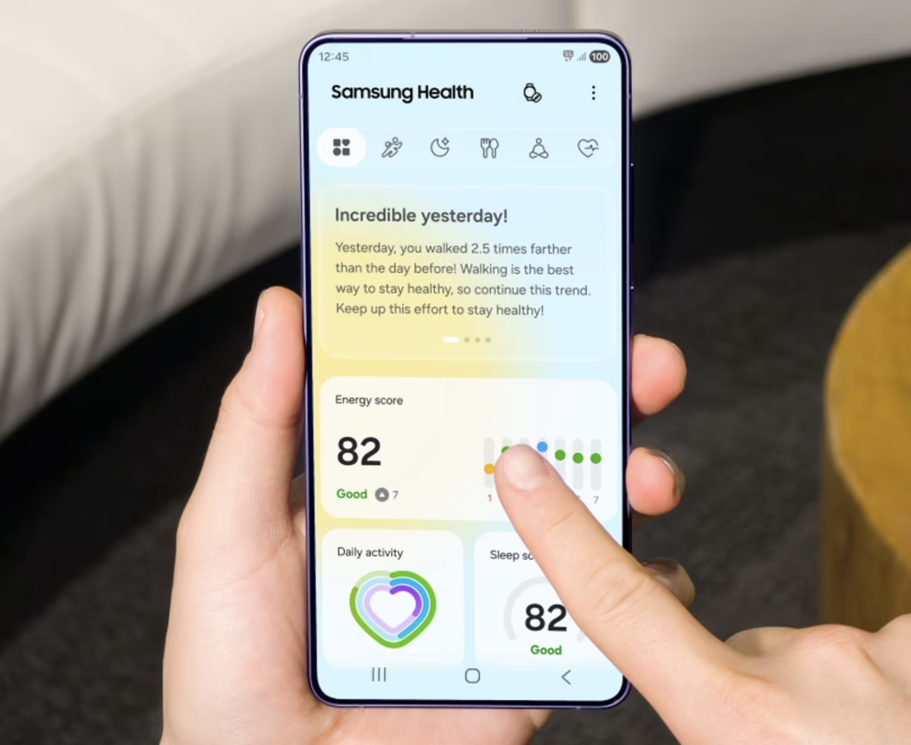 Screenshot van Samsung Health